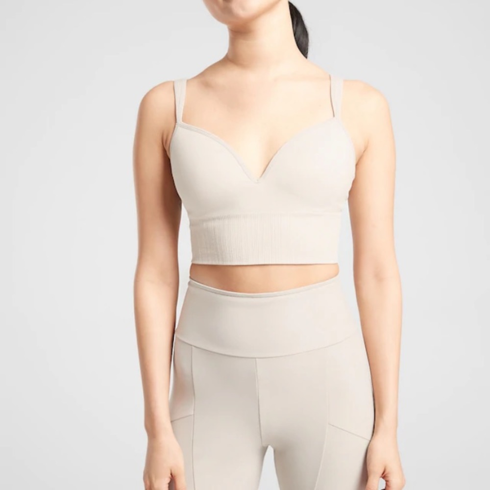 Athleta A-C Embrace Bra Abalone Grey
